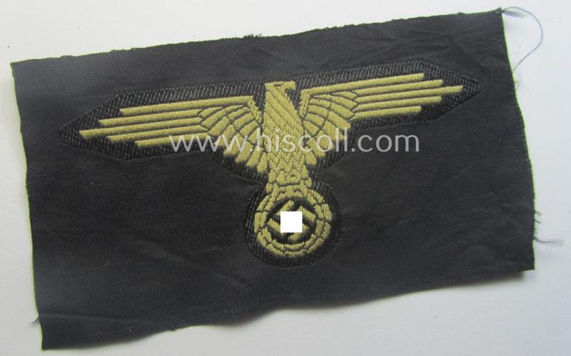 'SS' (ie. 'Waffen-SS') 'BeVo'-woven, EM- (ie. NCO-pattern) tropical-styled arm-eagle (ie. 'Tropen-Ärmeladler für Mannschaften u. Unterführer der Waffen-SS')