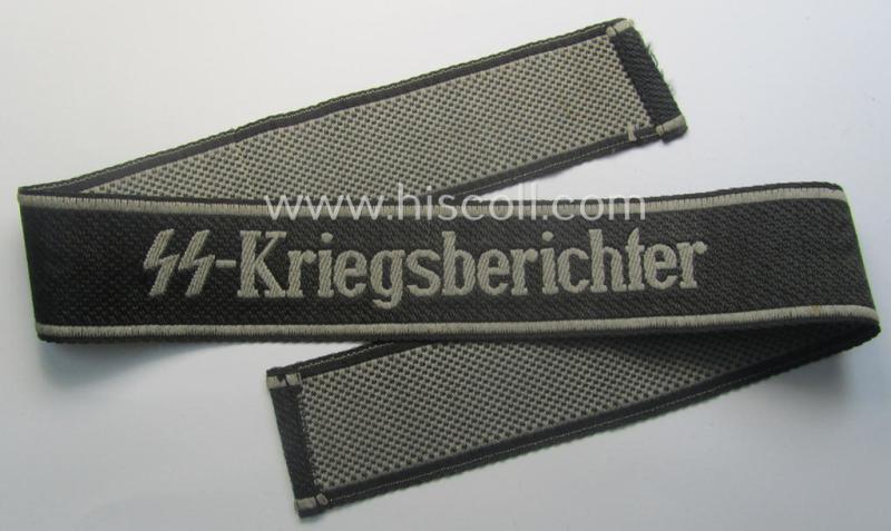 Full-length - and hardly- ie. never used! - 'BeVo'-woven Waffen-SS cuff-title: 'SS-Kriegsberichter'