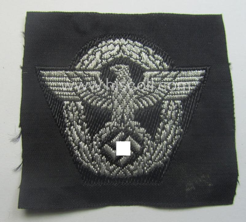 Officers'-pattern, Polizei- (ie. 'SS-Polizei') cap-eagle (ie. 'Adler für Schiffchen o. Einheitsfeldmütze') being a 'virtually mint- ie. unissued' example as executed in so-called: 'BeVo flat-wire'-style