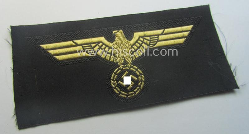 Scarcely found, RB- ('Reichsbahn'-) related, 'BeVo-'woven arm-eagle as was specifically intended for usage by an official of the: 'Deutsche Reichsbahn'