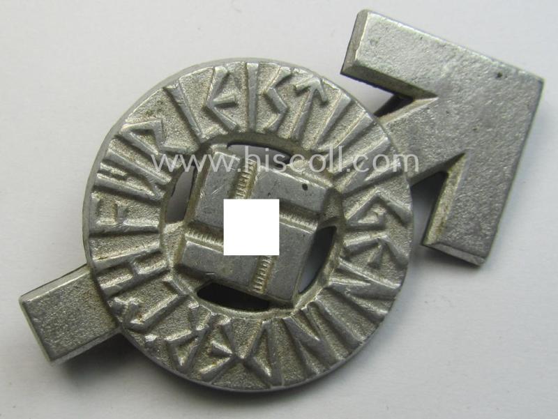 'Cupal'-based, HJ/BDM- (ie. 'Hitlerjugend'/'Bund Deutscher Mädel'): 'Leistungsabzeichen in Silber' being a neatly maker- (ie. 'RzM M1/101'-) marked example that is bearing the unique bearers'-number: '218399'