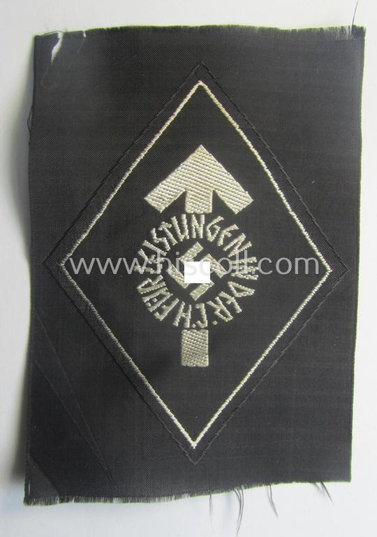 HJ- (ie. 'Hitlerjugend') 'Leistungsabzeichen in Silber in Stoff' that retains its period-attached 'RzM'-etiket