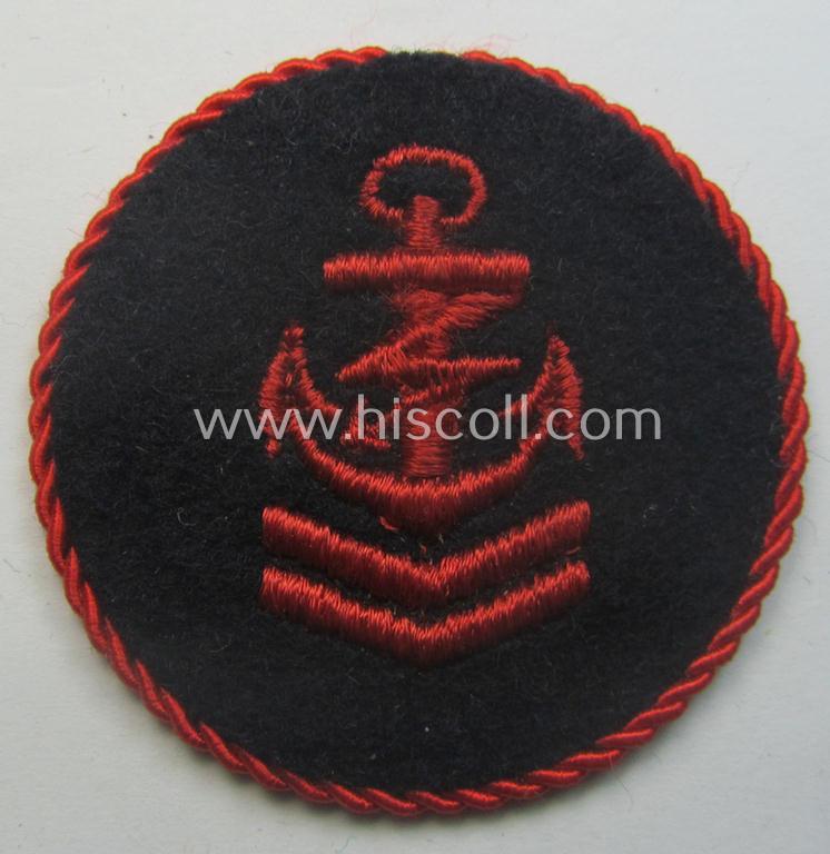 Marine-HJ (ie. 'Marine-Hitlerjugend') arm-badge aka: 'Ärmelabzeichen Reichsseefunkprüfung B' (or naval-HJ, radio-proficiency badge of the 'B'-grade)