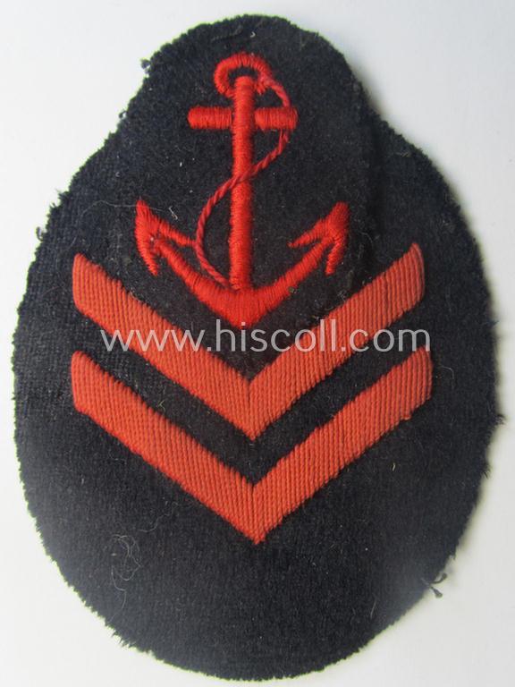 Never before seen - and most certainy scarcely encountered! - specific Marine-HJ (ie. 'Marine-Hitlerjugend') arm-patch comprising of a period-assembled: 'HJ-Seesport-Abzeichen B' and a: 'Sportprüfung-Ärmelabzeichen'