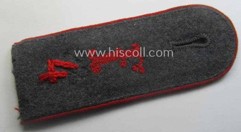 Unususal - and neatly 'cyphered'! - single WH (Luftwaffe) EM-type shoulderstrap: 'Soldat des Festungs-Flakartillerie-Abtlgs o. Rgts. 4'