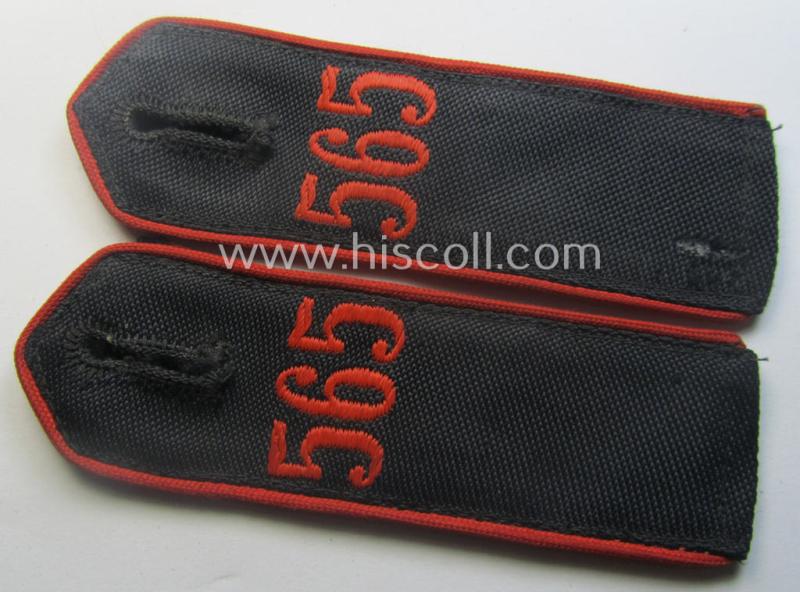 Pair of bright-red-piped, so-called: 'Allgemeine-HJ' (ie. Hitlerjugend) shoulderstraps as intended for usage by a: 'Hitlerjunge' who served within: 'Bann 565' (565 = 'Bann Spittal' in the 'Gebiet Südost Kärnten')