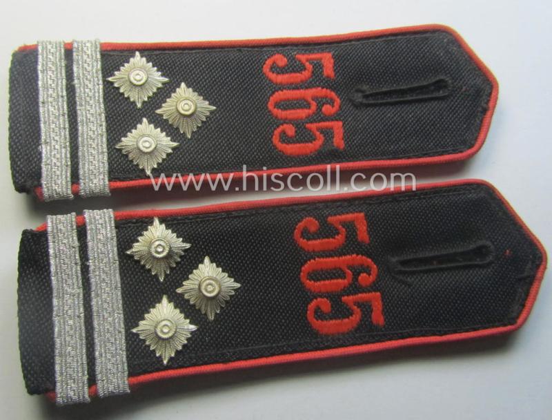 Pair of bright-red-piped, so-called: 'Allgemeine-HJ' (ie. Hitlerjugend) shoulderstraps as intended for usage by a: 'Hauptgefolgschaftsführer' who served within: 'Bann 565' (565 = 'Bann Spittal' in the 'Gebiet Südost Kärnten')