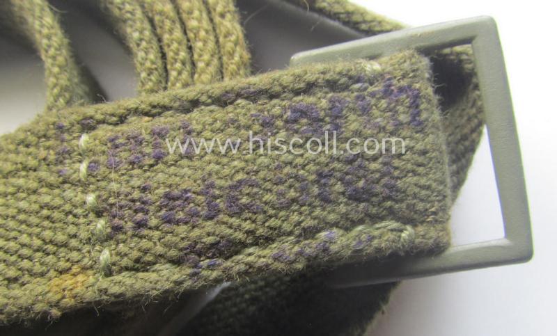 'Standard-issue'-pattern- (ie. typical WH-issue) carrying-strap (ie. 'Tragelasche') as was intended for the various gasmask-containers (being a maker-marked example that comes in a just minimally used, condition)