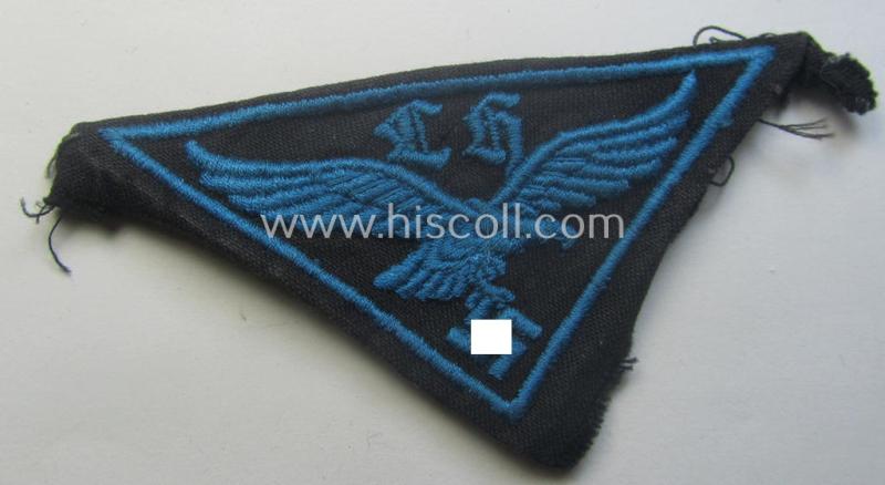 WH (LW- ie. Hitlerjugend-) related, machine-embroidered breast-badge: 'Flakhelfer'
