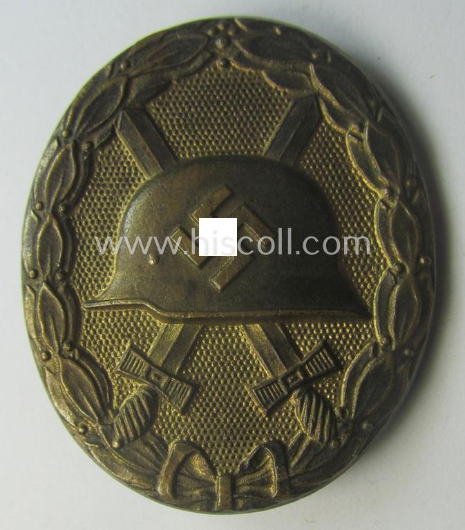 Superb - albeit non-maker-marked - example of a golden-class wound-badge (or: 'Verwundeten-Abzeichen in Gold') being of the: 'Übergrösse Wiedmann/Deschler'-variant that comes in an overall nice- (ie. moderately used- and/or worn-), condition