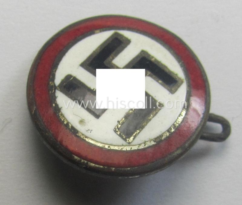 'N.S.D.A.P.'-supporter-pin- ie. party-badge (or: 'Parteiabzeichen') being a smaller-sized specimen that is void of a makers'-designation