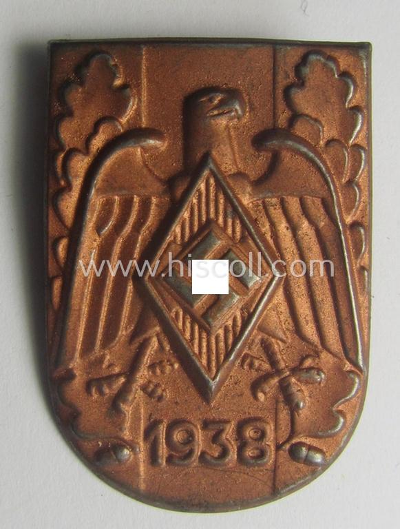 HJ- (Hitlerjugend-) ie. WHW-related day-badge (ie. 'tinnie') dated: '1938'