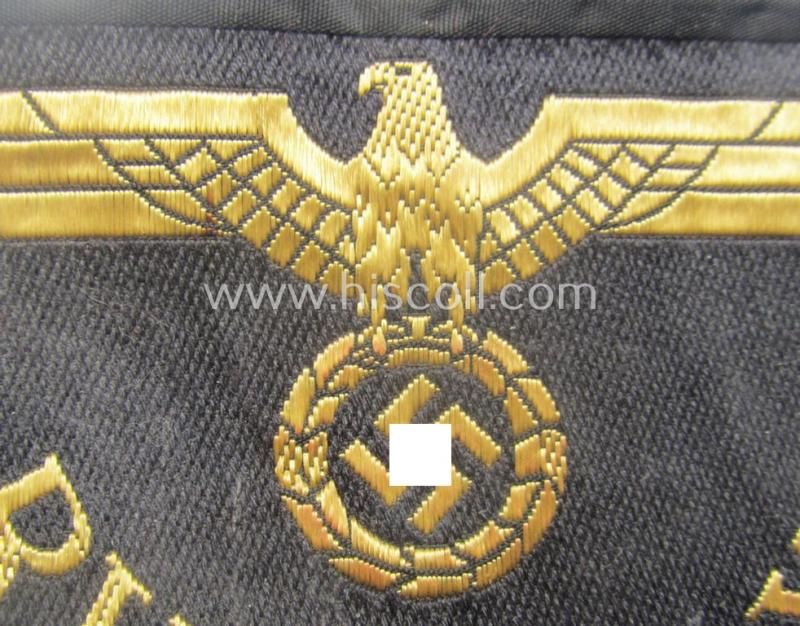 RB- ('Reichsbahn'-) related arm-eagle as executed in 'BeVo'-weave style, as was intended for an official of the: 'Deutsche Reichsbahn' ie. the: 'RVD Kiew' (or: 'Reichsverkehrsdirektion Kiew')