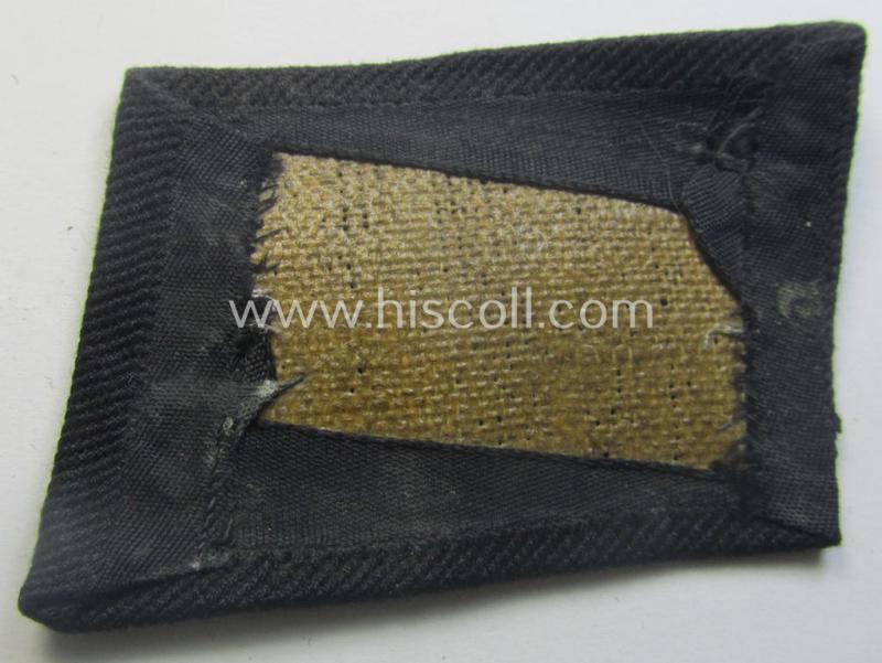 Waffen-SS - so-called: 'BeVo'-woven, enlisted-mens'- (ie. NCO-) type so-called: 'runes'-collar-tab as was intended for usage by the soldiers (ie. NCOs) of the Waffen-SS throughout the war
