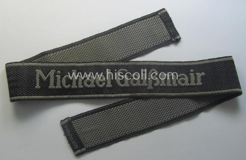 Minimally used and/or worn, Waffen-SS cuff-title (ie. 'Ärmelstreifen') as executed in neat 'BeVo'-weave pattern as intended for a member serving within the: 'SS-Geb.Jäger-Regiment 12' - 