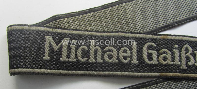 Minimally used and/or worn, Waffen-SS cuff-title (ie. 'Ärmelstreifen') as executed in neat 'BeVo'-weave pattern as intended for a member serving within the: 'SS-Geb.Jäger-Regiment 12' -