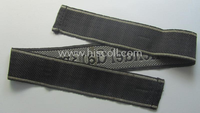 Minimally used and/or worn, Waffen-SS cuff-title (ie. 'Ärmelstreifen') as executed in neat 'BeVo'-weave pattern as intended for a member serving within the: 'SS-Geb.Jäger-Regiment 12' -