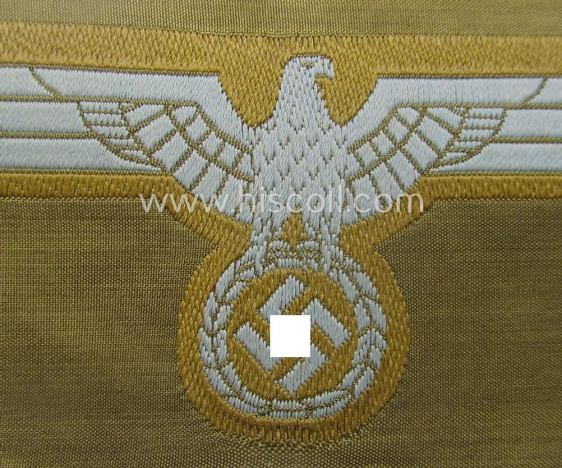 WH (Heeres) 'tropical-issue' (ie. DAK or: 'Deutsches Afrika Korps'-related-) breasteagle, as executed in neat so-called: 'BeVo'-weave style that comes in a 'virtually mint- ie. unissued'-, condition