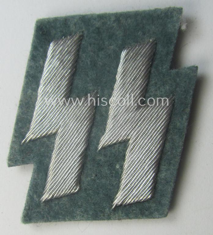 Hand-embroidered - and never tunic-attached! - 'SS o. Schutzpolizei'-related officers-pattern, breast-runes (ie. 'SS-Runen Brustabzeichen für Offiziere der Schutzpolizei')