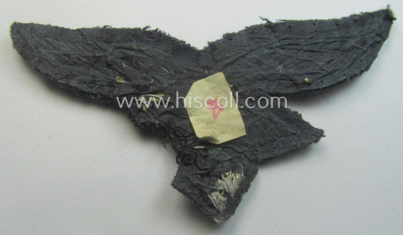 Minimally used WH (LW) officers'- (evt. NCO-) type, hand-embroidered breast-eagle (ie. 'Brustadler für Offiziere der LW')