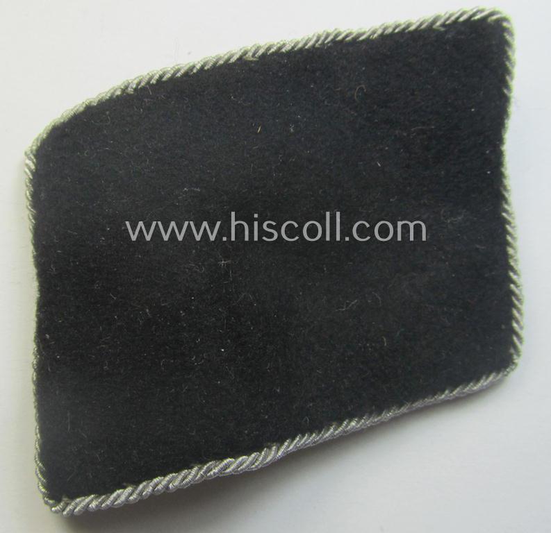 'Virtually mint', Waffen-SS (ie. 'SS') officers'-pattern collar-rank-tab ('Kragenspiegel für Führer') being a 'standard-issue'- (ie. 'RzM'-) pattern example as executed in the black-coloured wool