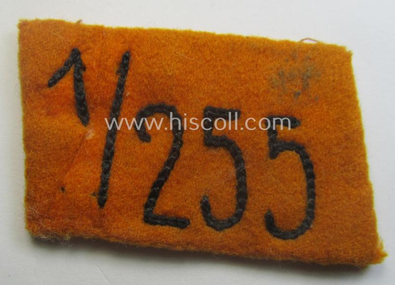 Single, SA (ie. 'Sturmabteilungen') collar-patch (ie. 'Kragenspiegel'): 'SA-Mitglied' serving within the: 'SA-Standarte I/255' ('SA-Gruppe Elbe o. Neckar')