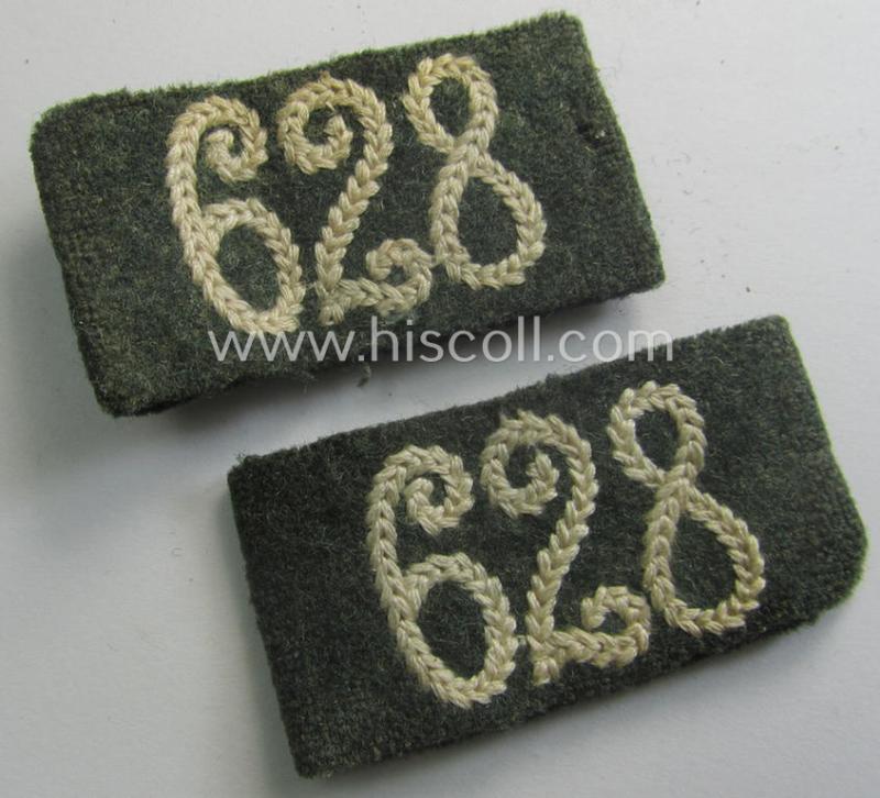 Pair of WH (Heeres) 'Infanterie'-related, 'Schulterstück-Überschuben': 'Soldat des Infanterie-Rgts. 628'