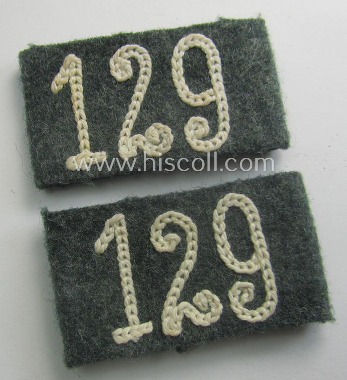 Pair of WH (Heeres) 'Infanterie'-related, 'Schulterstück-Überschuben': 'Soldat des Infanterie-Rgts. 129'