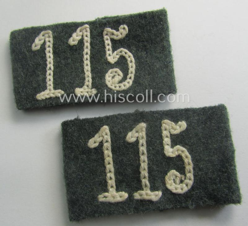 Pair of WH (Heeres) 'Infanterie'-related, 'Schulterstück-Überschuben': 'Soldat des Infanterie-Rgts. 115'