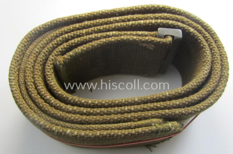 Hardly used WH (Heeres ie. LW etc.) 'tropical-issued': 'Koppelriemen' (being a neat and approx. 105 cms. long-sized example that shows a stamped ie. blue-inked makers'-designation)