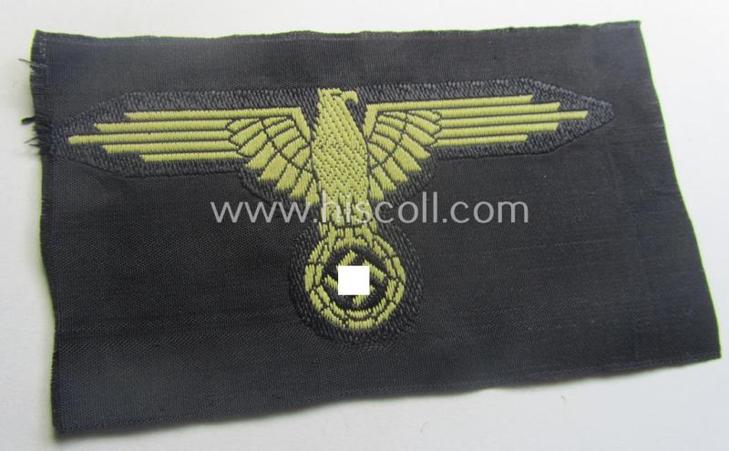 'SS' (ie. 'Waffen-SS') 'BeVo'-woven, EM- (ie. NCO-pattern) tropical-styled arm-eagle (ie. 'Tropen-Ärmeladler für Mannschaften u. Unterführer der Waffen-SS')