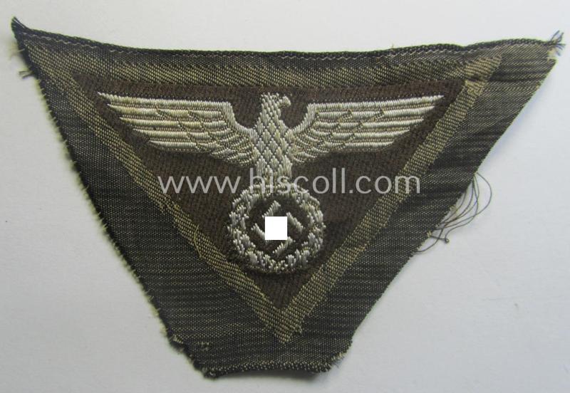 SA-related cap-eagle as was intended for the: 'Lagermütze' (ie. side-cap) being an example as woven on a typical brownish-coloured background and as such intended for generic 'SA'-usage