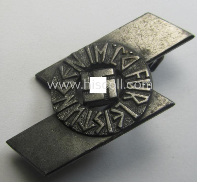 DJ (ie. 'Deutsches Jungvolk') sports'-badge (or: 'DJ-Leistungsabzeichen') being a so-called: 'B-Stück' of the silver-class which is neatly maker- (ie.: 'RzM - M1/15'-) marked on its back