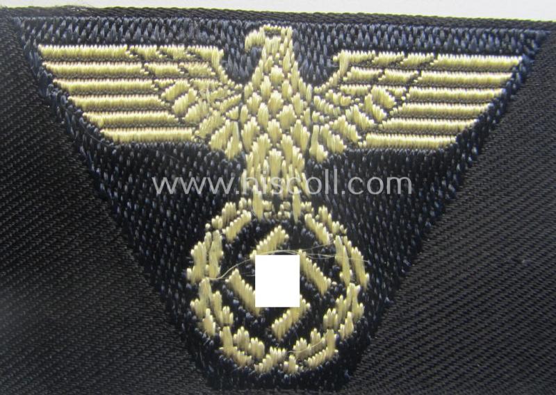 Unusual, so-called: 'DAF'- (ie. 'Deutsche Arbeitsfront'-) ie.: 'Werkschar'-related side-cap- (ie. 'Lagermütze'-) eagle as executed in the neat 'BeVo'-weave pattern