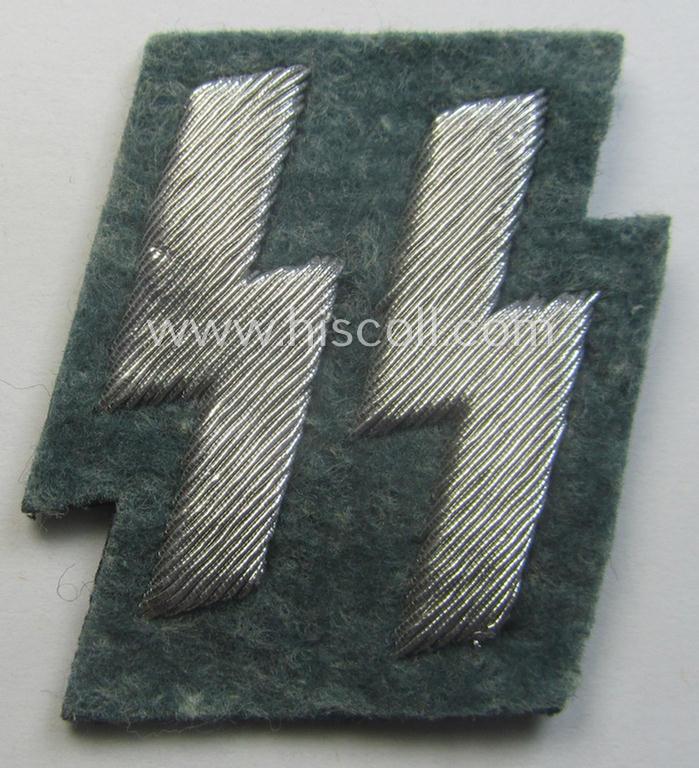 Hand-embroidered - and never tunic-attached! - 'SS o. Schutzpolizei'-related officers-pattern, breast-runes (ie. 'SS-Runen Brustabzeichen für Offiziere der Schutzpolizei')