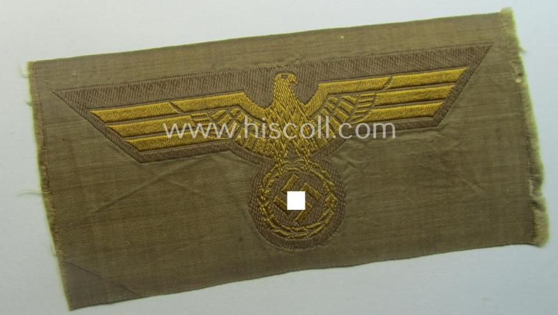 WH (Kriegsmarine) 'tropical-issue' (ie. DAK or: 'Deutsches Afrika Korps'-related-) breasteagle, as executed in neat so-called: 'BeVo'-weave style that comes in a 'virtually mint- ie. unissued', condition