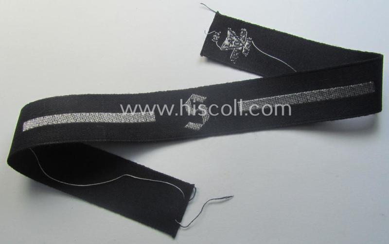 RAD (ie. 'Reichsarbeitsdienst') officers'-pattern, commemorative cuff-title (ie. 'Dienstärmelstreifen') depicting a capital 'S'-character (as was intended for commissioned-staff working on the various 'Westwall'-fortifications)