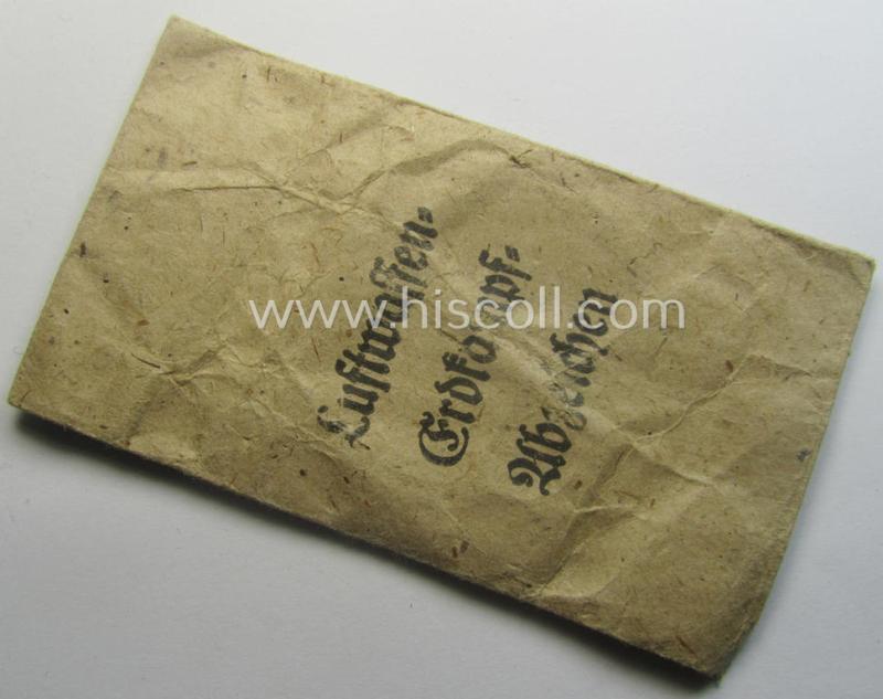 WH (Luftwaffe), typical 'Zellstoff'-based (and neatly 'Arno Wallpach Metallwarenfabrik - Salzburg'-marked!) medal-pouch as was intended for a: 'Luftwaffen Erdkampf-Abzeichen' (or: LW ground-assault badge)