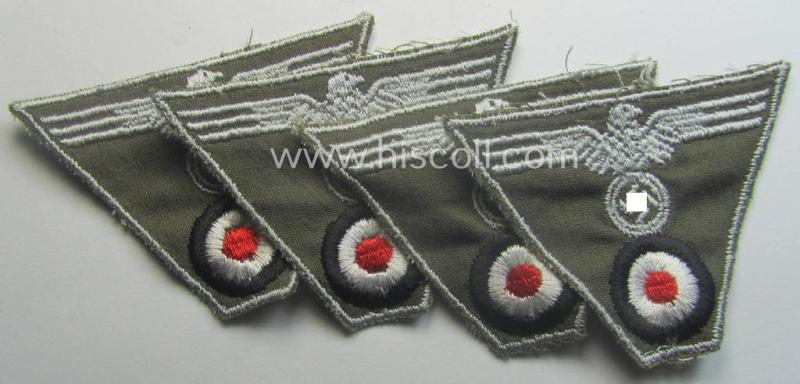 Interesting, later-war-period WH (Heeres) so-called: 'M43-pattern') cap-eagle/cocarde (ie. cap-trapezoid) as was specifically produced for usage on the so-called: 'M-43'-model field-caps (ie. 'Einheitsfeldmützen')