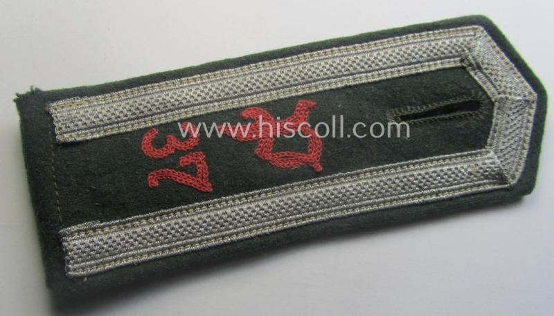 Single, early-period (ie. 'M36- o. M40'-pattern and pointed-styled) WH (Heeres) 'cyphered', NCO-type shoulderstrap as was intended for an: 'Unteroffizier u. Mitglied des Panzerjäger-Rgts. 37'