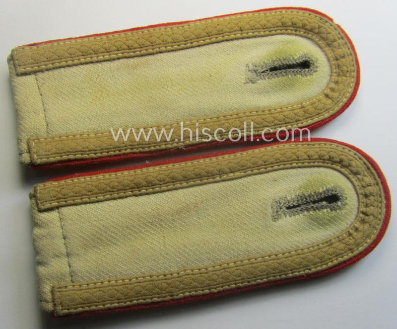 Truly worn and/or used pair of (early-war-period ie. truly 'DAK'-related!) WH (Heeres) NCO-type, 'tropical-pattern' shoulderstraps: 'Uffz. der Art.-Truppen'