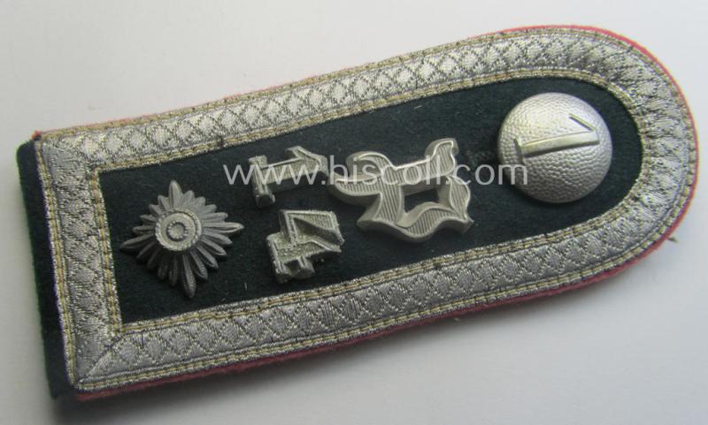 Single - neatly 'cyphered'! - WH (Heeres) early-war-period- (ie. 'M40'-pattern) NCO-type shoulderstrap as was intended for usage by a: 'Feldwebel des Panzerjäger-Abtgs. o. Rgts. 14'