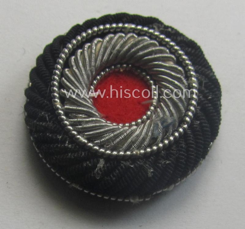 Hand-embroidered, WH (Heeres o. Luftwaffe) officers'-pattern side-cap-cocarde (ie. 'Mützenkokarde für Offiziers-Schiffchen')