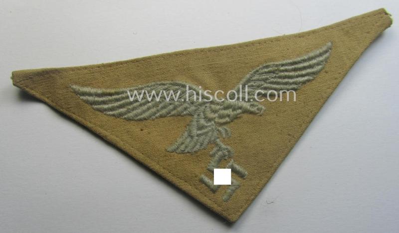 Just minimally used- (and/or carefully shirt-removed!) WH (Luftwaffe) 'tropical'-issued breasteagle as was intended for usage onto the tropical-shirts