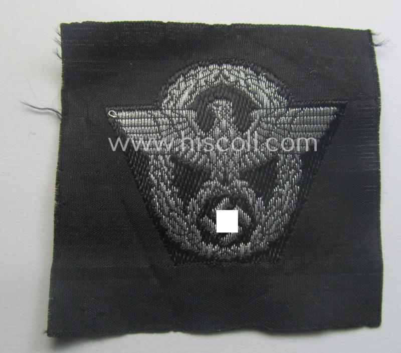 Officers'-pattern, Polizei- (ie. 'SS-Polizei') cap-eagle (ie. 'Adler für Schiffchen o. Einheitsfeldmütze') being a 'virtually mint- ie. unissued' example as executed in so-called: 'BeVo flat-wire'-style