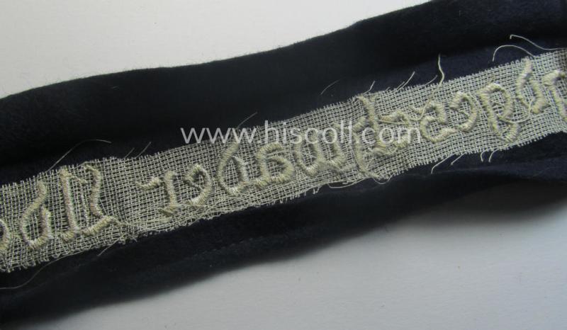 Moderately used, WH (Luftwaffe) cuff-title ie. armband (ie. 'Ärmelstreifen') entitled: 'Jagdgeschwader Udet' that comes in a clearly worn- ie. minimally period-shortened-, condition