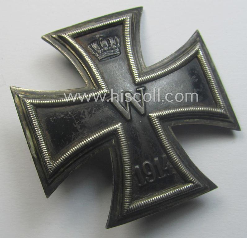 WWI-period 'Eisernes Kreuz 1. Klasse' being a truly converse-shaped and/or genuine silver-based- (ie. '800'-marked!) example that is void of a makers'-designation