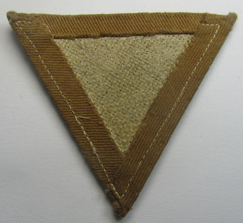 Attractive - and actually scarcely encountered! - piece of SA- (ie. 'Sturmabteilungen') related arm-insignia, being a so-called: 'Ehrenwinkel für Altgediente Kämpfer o. Angehörigen der SA' (ie. honor-chevron for old campaigners)