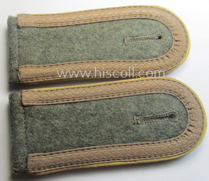 Pair of WH (Heeres) NCO-type (ie. 'M40- o. M43'-pattern) shoulderstraps as was intended for usage by an: 'Unteroffizier eines Heeres Nachrichten-Abtgs.'