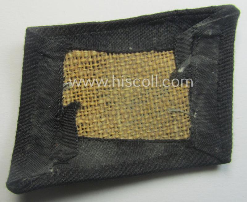 Waffen-SS - so-called: 'BeVo'-woven, enlisted-mens'- (ie. NCO-) type so-called: 'runes'-collar-tab as was intended for usage by the soldiers (ie. NCOs) of the Waffen-SS throughout the war